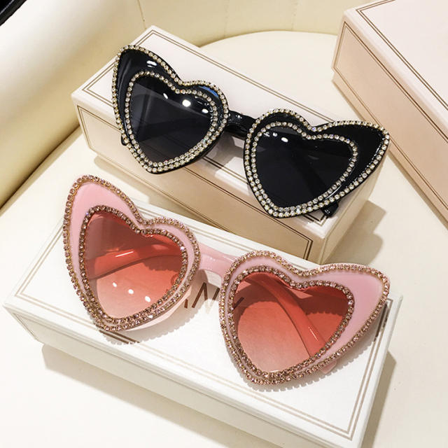 Diamond heart women sunglasses