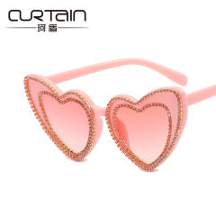 Diamond heart women sunglasses