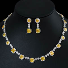 Luxury cubic zircon diamond necklace set wedding necklace