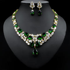 Occident fashion luxury colorful cubic zircon necklace set
