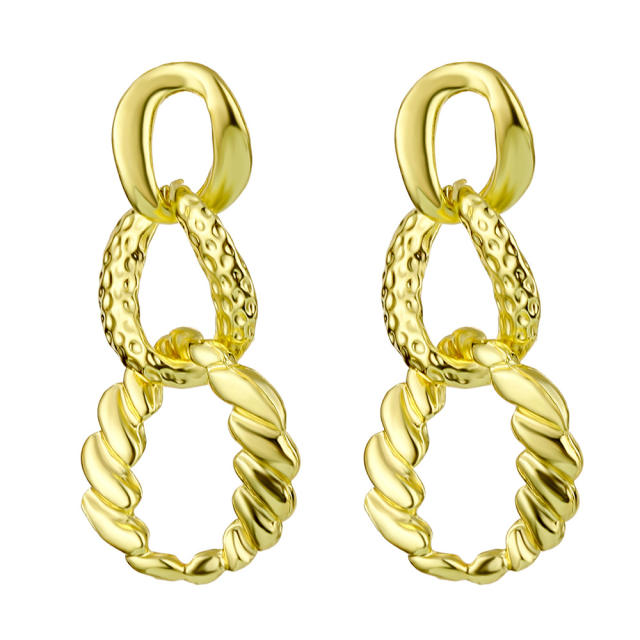 Geometric chain metal earrings