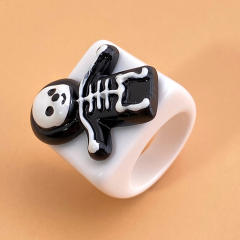 Halloween resin pumkin rings humor rings
