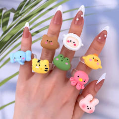 Cartoon animal bear sheep elephant transparent humor rings