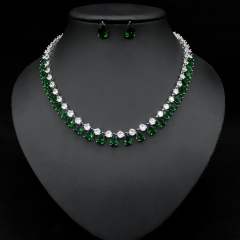 Luxury top quality cubic zircon diamond necklace set
