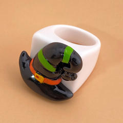 Halloween resin pumkin rings humor rings