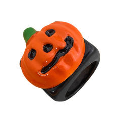 Halloween resin pumkin rings humor rings