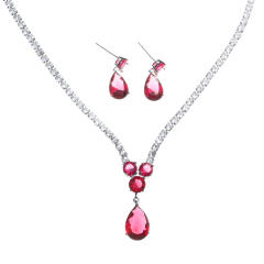 Luxury drop cubic zircon diamond necklace set