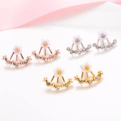 Korean fashion daisy flower jacket earrings