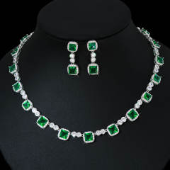 Luxury cubic zircon diamond necklace set wedding necklace