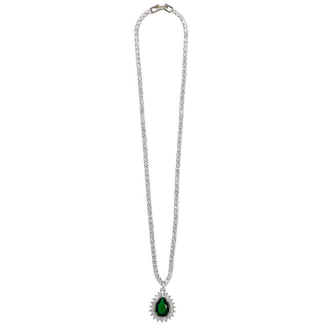 Korean fashion concise drop diamond necklace set