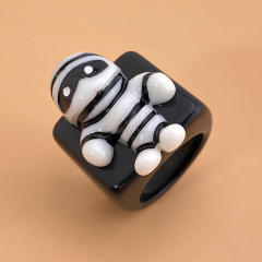 Halloween resin pumkin rings humor rings