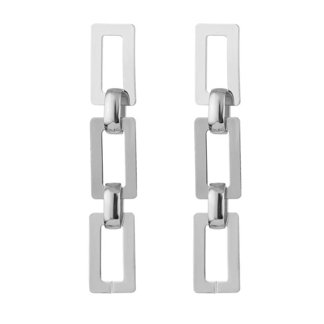 Geometric chain metal earrings