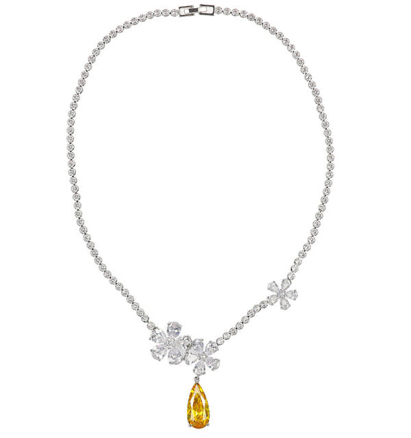 Luxury diamond drop flower diamond necklace set