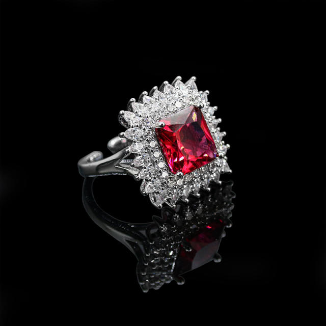 Fashion square shape color cubic zircon wedding necklace set