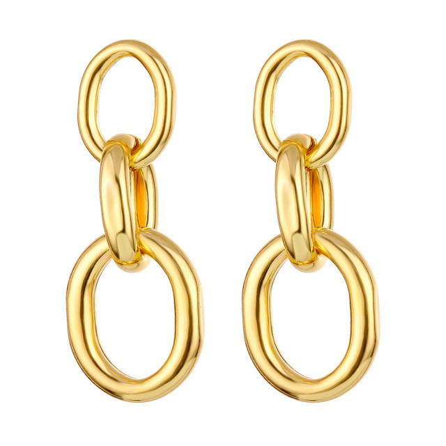 Geometric chain metal earrings