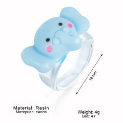 Cartoon animal bear sheep elephant transparent humor rings
