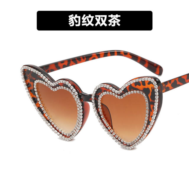Diamond heart women sunglasses