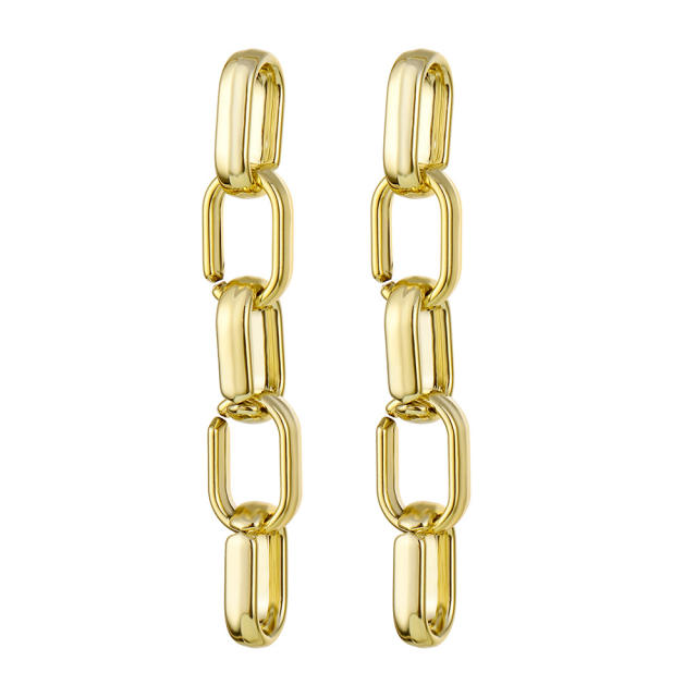 Geometric chain metal earrings