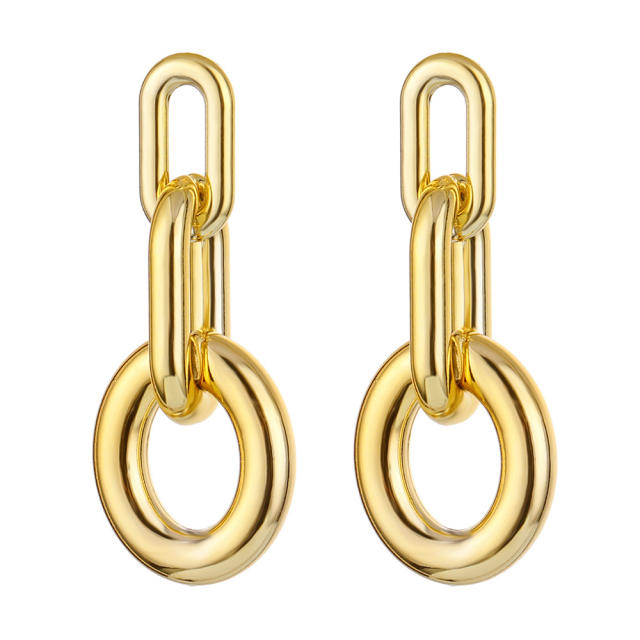 Geometric chain metal earrings