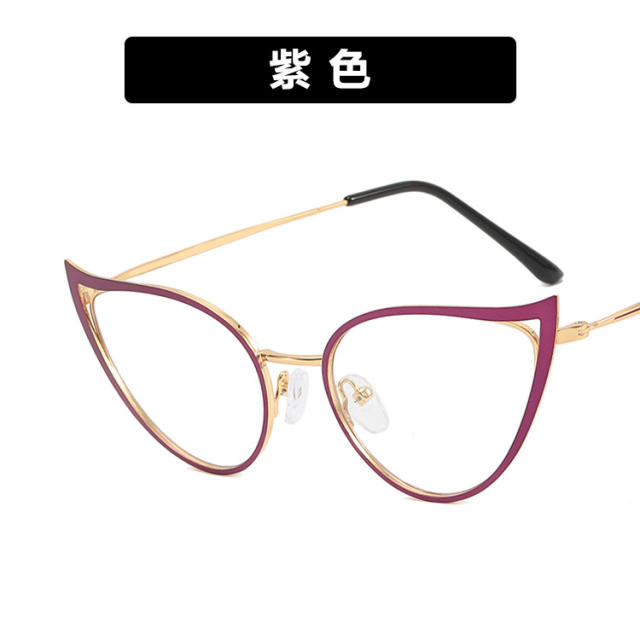 Cat eye shape colorful metal frame reading glasses