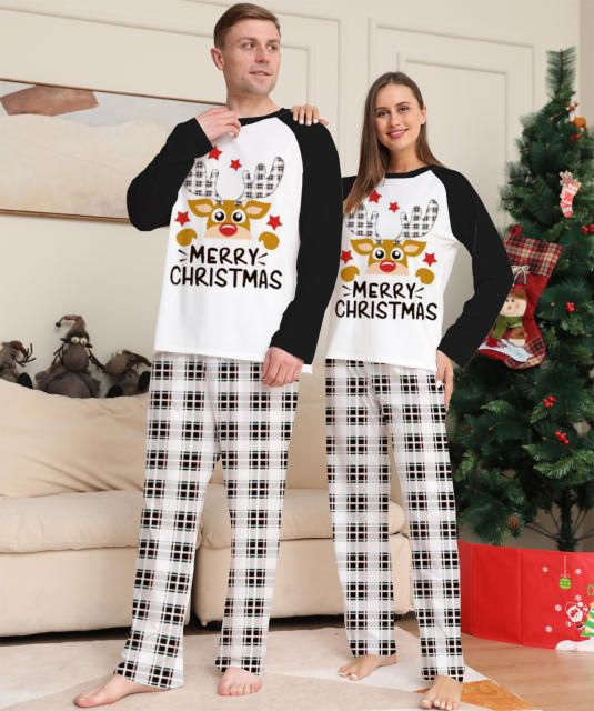 Christmas pajamas cute elk printing