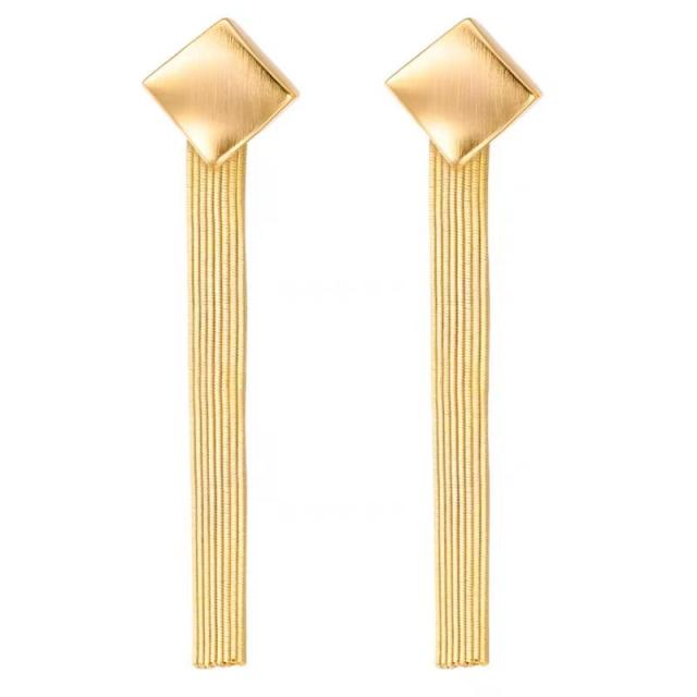 Popular frost square chain tassel earrings for women