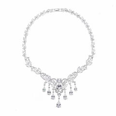 Luxury colorful cubic zircon diamond necklace set