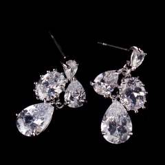 White and blue color cubic zircon diamond necklace set