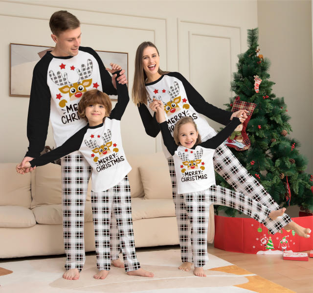 Christmas pajamas cute elk printing