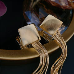 Popular frost square chain tassel earrings for women