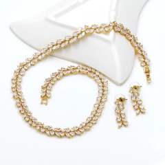 Delicate pave setting cubic zircon diamond necklace