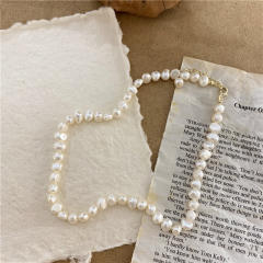 Korean fashion vintage baroque pearl necklace bracelet