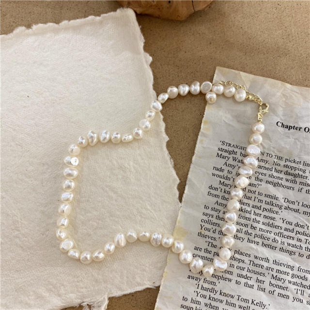 Korean fashion vintage baroque pearl necklace bracelet