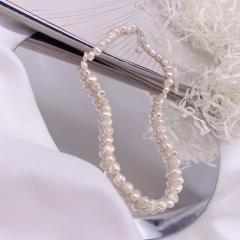 Korean fashion vintage baroque pearl necklace bracelet