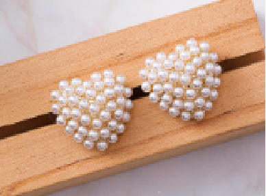 925 needle pearl ear studs