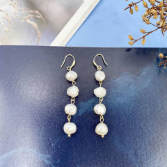 Vintage 925 needle water pearl dangle earrings