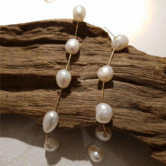 Vintage 925 needle water pearl dangle earrings