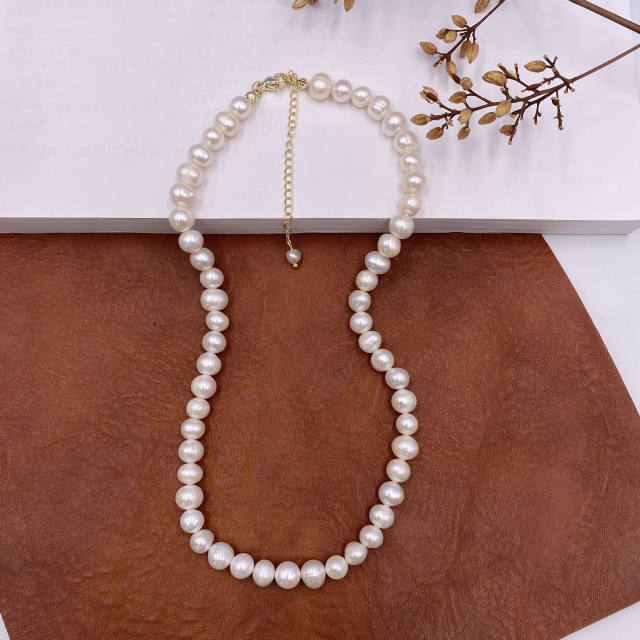 Korean fashion vintage baroque pearl necklace bracelet