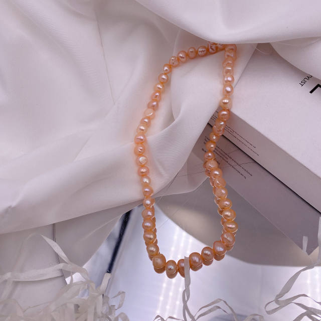 Korean fashion vintage baroque pearl necklace bracelet