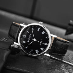 Concise quartz PU belt men watch