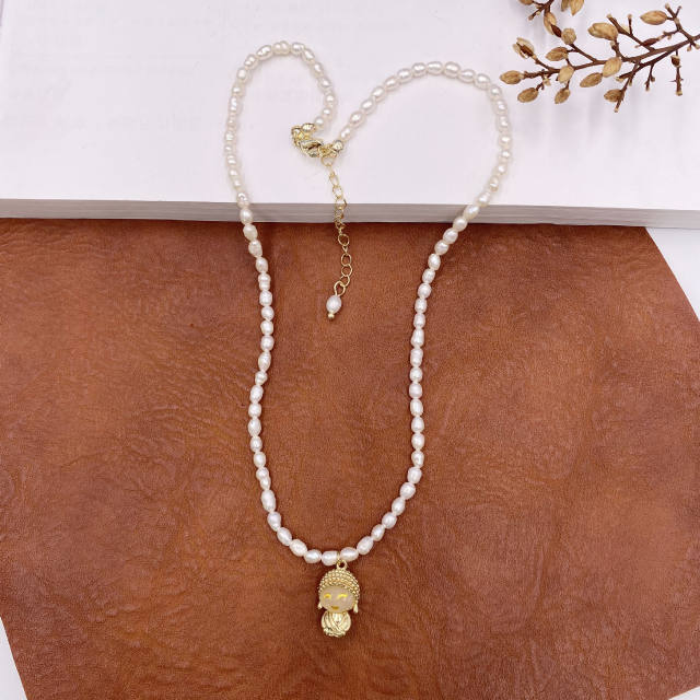 Korean fashion vintage baroque pearl necklace bracelet