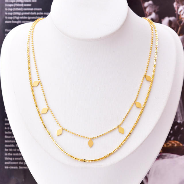 Korean fashion two layer necklace stainless steel necklace