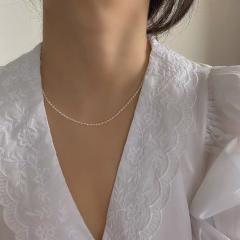 14K tiny water pearl beads choker necklace
