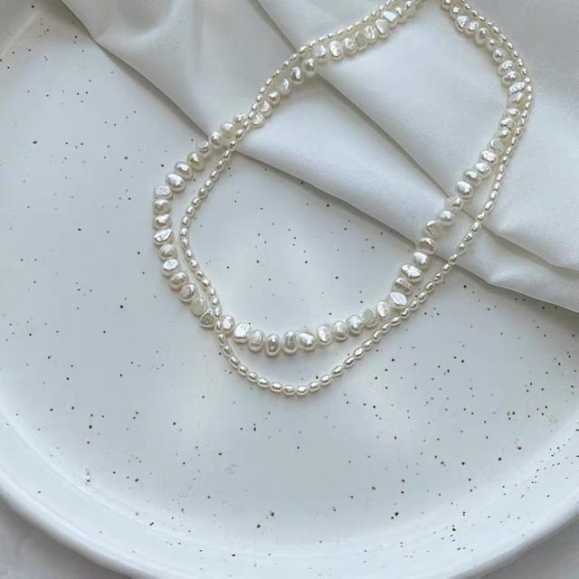 14K tiny water pearl beads choker necklace