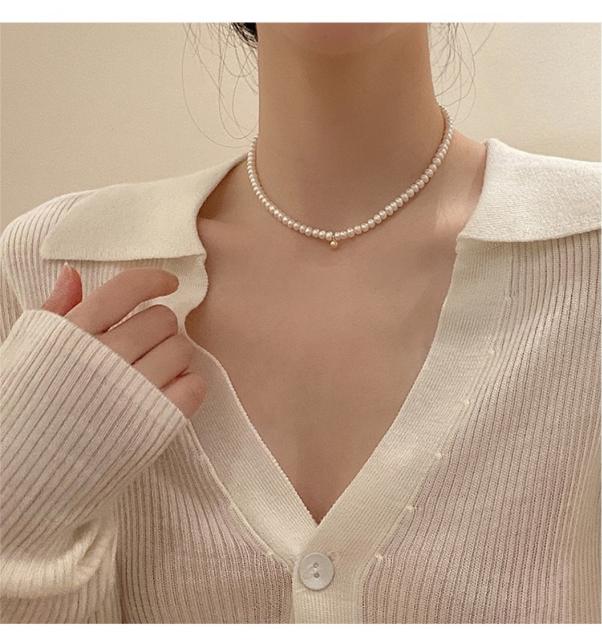 Natural pearl beads choker necklace bracelet