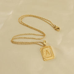 HIPHOP dog tag initial necklace for men stainless steel necklace