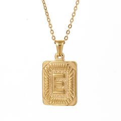 HIPHOP dog tag initial necklace for men stainless steel necklace