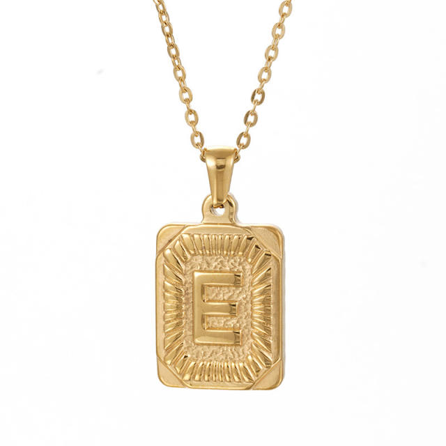 HIPHOP dog tag initial necklace for men stainless steel necklace