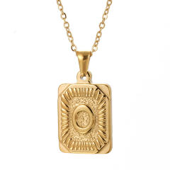 HIPHOP dog tag initial necklace for men stainless steel necklace