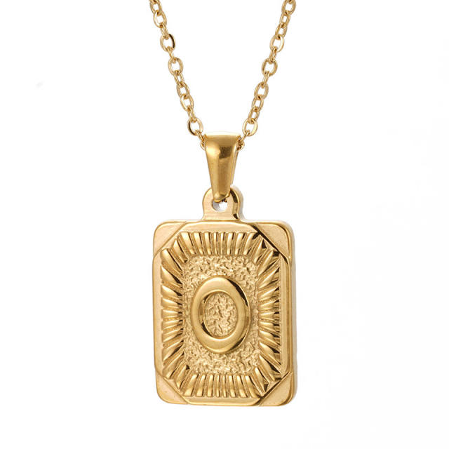 HIPHOP dog tag initial necklace for men stainless steel necklace